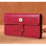 Leather Ladies Long Wallet Large-capacity Hand-in-hand Anti-theft Leisure fit 18mm snap button jewelry