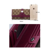 Women's long wallet, large capacity, multi-function mobile phone bag, canvas with leather, women's folding wallet, women's tri-fold wallet fit 18mm snap button jewelry