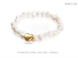 Valentine's Day Gift Stainless Steel Love Shell Pearl Bracelet