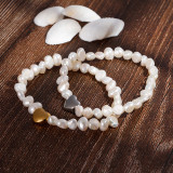 Valentine's Day Gift Stainless Steel Love Shell Pearl Bracelet