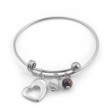 Valentine's Day Gift Fashion heart shaped stainless steel bracelet