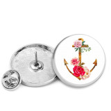 25MM Flower  Anchor Painted metal brooch temperament high-end clothing accessories brooch