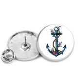 25MM Flower  Anchor Painted metal brooch temperament high-end clothing accessories brooch