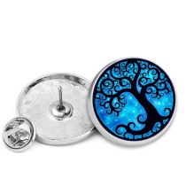 25MM Colorful Tree Painted metal brooch temperament high-end clothing accessories brooch