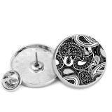 25MM Black and white Painted metal brooch temperament high-end clothing accessories brooch