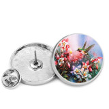 25MM Flower Hummingbird Painted metal brooch temperament high-end clothing accessories brooch