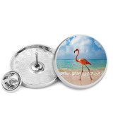 25MM  Flamingo Painted metal brooch temperament high-end clothing accessories brooch