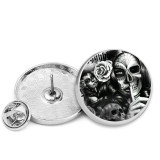 25MM Halloween Punk Black white girl Painted metal brooch temperament high-end clothing accessories brooch