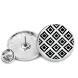 25MM Black and white Painted metal brooch temperament high-end clothing accessories brooch