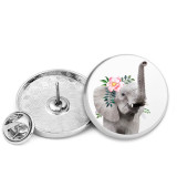 25MM Flower zebra Elephant Cat Painted metal brooch temperament high-end clothing accessories brooch