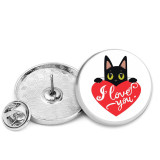25MM Cat Love Painted metal brooch temperament high-end clothing accessories brooch