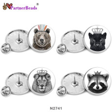 25MM Bear Tiger Painted metal brooch temperament high-end clothing accessories brooch