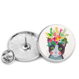 25MM Flower bird Cat Painted metal brooch temperament high-end clothing accessories brooch