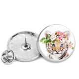 25MM Flower zebra Elephant Cat Painted metal brooch temperament high-end clothing accessories brooch