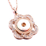 Love Necklace 80CM chain Rose gold  fit 20MM chunks snaps jewelry necklace for women