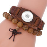 Vintage old men's cow bracelet diy combination wood bead set bracelet fit 20mm snaps chunks