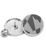 25MM Black and white pattern Painted metal brooch temperament high-end clothing accessories brooch
