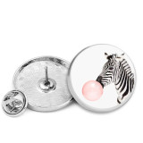 25MM Animal Cat Dog tiger zebra Painted metal brooch temperament high-end clothing accessories brooch