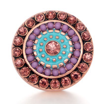 20MM Rose gold design Rhinestone  Metal snap buttons