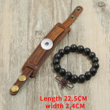 Vintage old men's cow bracelet diy combination wood bead set bracelet fit 20mm snaps chunks