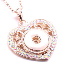 Love Necklace 80CM chain Rose gold  fit 20MM chunks snaps jewelry necklace for women