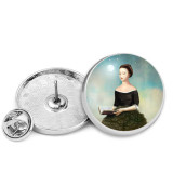 25MM Pretty girl Painted metal brooch temperament high-end clothing accessories brooch