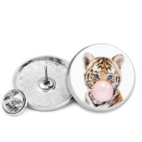 25MM Animal Cat Dog tiger zebra Painted metal brooch temperament high-end clothing accessories brooch