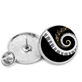 25MM Music Painted metal brooch temperament high-end clothing accessories brooch