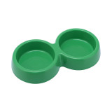 Candy color pet double bowl dog bowl cat bowl pet plastic dog bowl