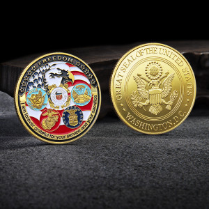The five major military nations of the U.S. Army American Eagle Marine Corps Marine Corps Collectible Medal Coin Gold Coin