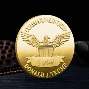 2024 Trump Declaration Gold-plated and Silver-plated Commemorative Coins Foreign Trade Digital Virtual Commemorative Coin Collection Gifts