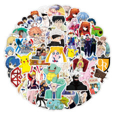 50pcs Cartoon anime graffiti stickers decorative suitcase notebook waterproof detachable stickers