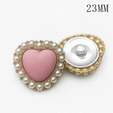 23MM  Love pearl golden silver  snap buttons