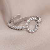 Personality Trend Stainless Steel Adjustable Temperament Feather Ring Minimalist Fashion Elegant Forest Beautiful ring