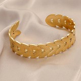 Love Stainless Steel Geometric Inlaid Interactive Open Bracelet Simple and Exquisite C-shaped Bracelet