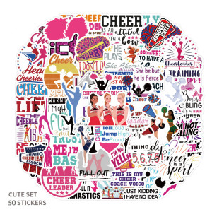 50pcs Cheerleaders graffiti stickers decorative suitcase notebook waterproof detachable stickers