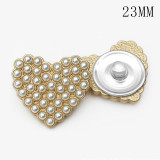 23MM  Love pearl golden silver  snap buttons