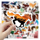 50pcs Funny horse rider graffiti stickers decorative suitcase notebook waterproof detachable stickers