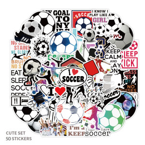 50pcs football graffiti stickers decorative suitcase notebook waterproof detachable stickers