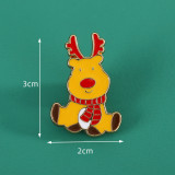Christmas badge baking paint dripping oil elk brooch cartoon corsage old tree decoration Christmas brooch