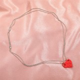 love Valentine's day heart-shaped building block couple necklace ins creative double layer detachable bead stitching clavicle chain