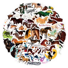 50pcs Funny horse rider graffiti stickers decorative suitcase notebook waterproof detachable stickers