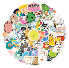50pcs Cartoon animal small fresh graffiti stickers decorative suitcase notebook waterproof detachable stickers