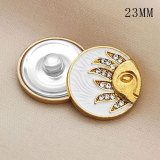 23MM Metal button gold Solar wind pattern totem  fit 20MM snap button jewelry