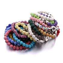 18 styles Rhinestone beads in multiple colors Bracelet fit18&20MM snap button jewelry