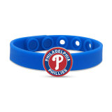 31 styles Painted metal  MLB team baseball sport Silicone bracelet
