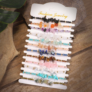 Hand-knitted bracelet colorful irregular gravel rice bead mixed bracelet