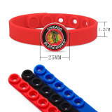 32 styles Painted metal  NHL team hockey sport Silicone bracelet
