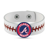 31 styles Painted metal  MLB team baseball sport Leather bracelet