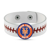 31 styles Painted metal  MLB team baseball sport Leather bracelet